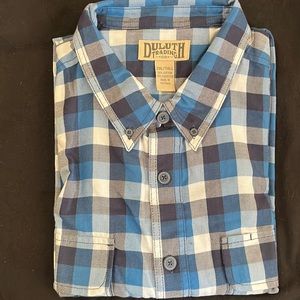 Duluth Trading CO. New 2XL/TAL Blue Button Down Long Sleeve